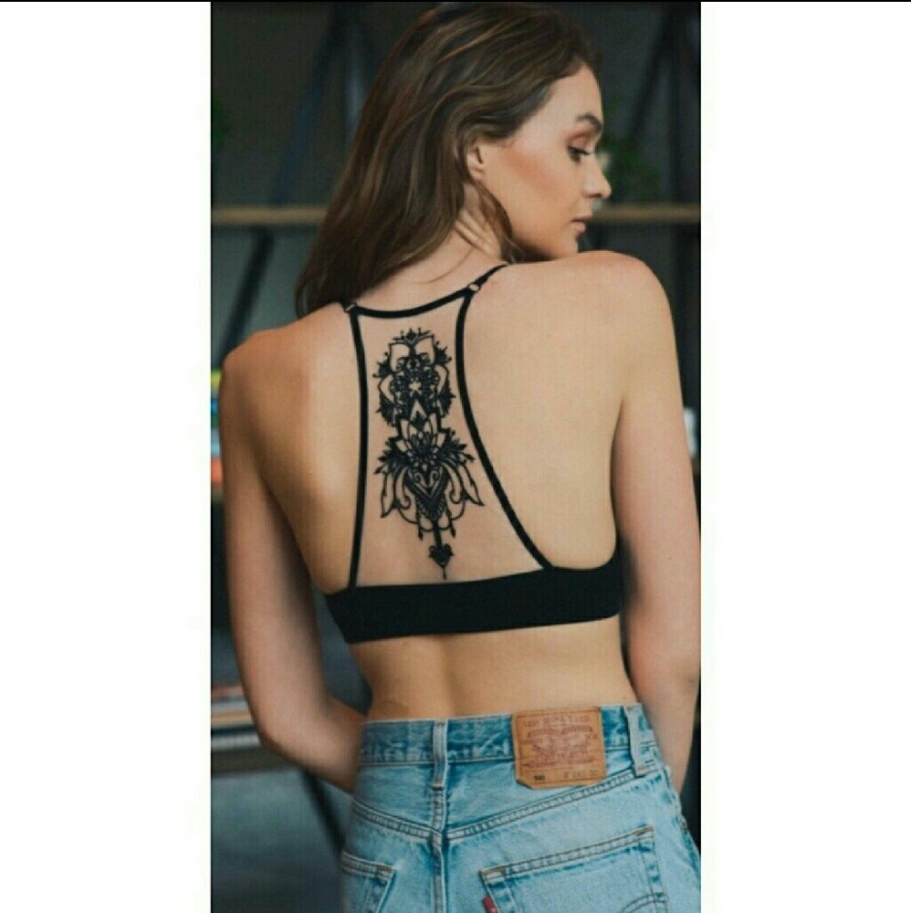 Black Mesh Tattoo Bralette